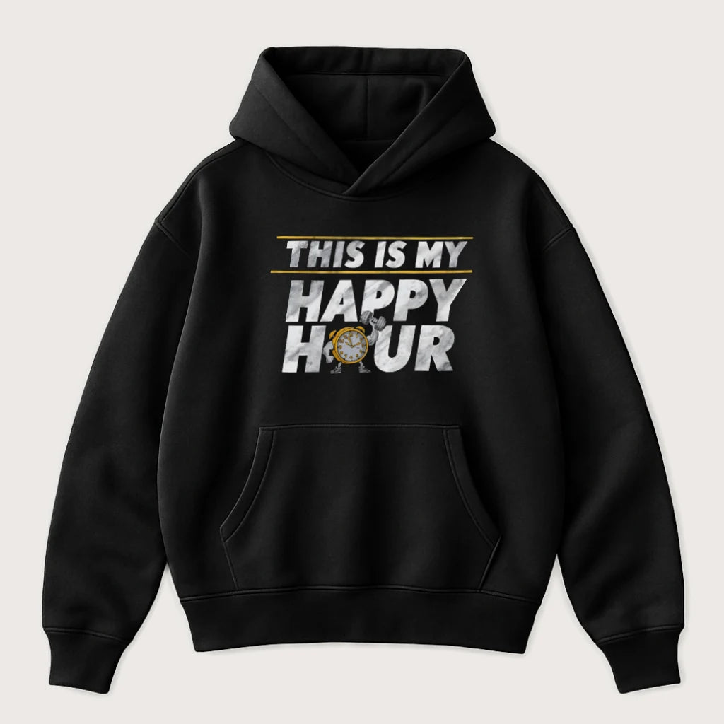This is my Happy Hour Oversized Hoodie Black - Steel Spirit