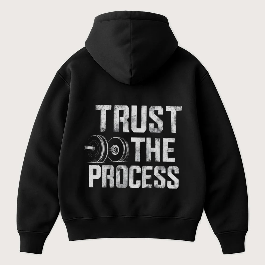 Trust The Process (Backprint) Oversized Hoodie Black - Steel Spirit