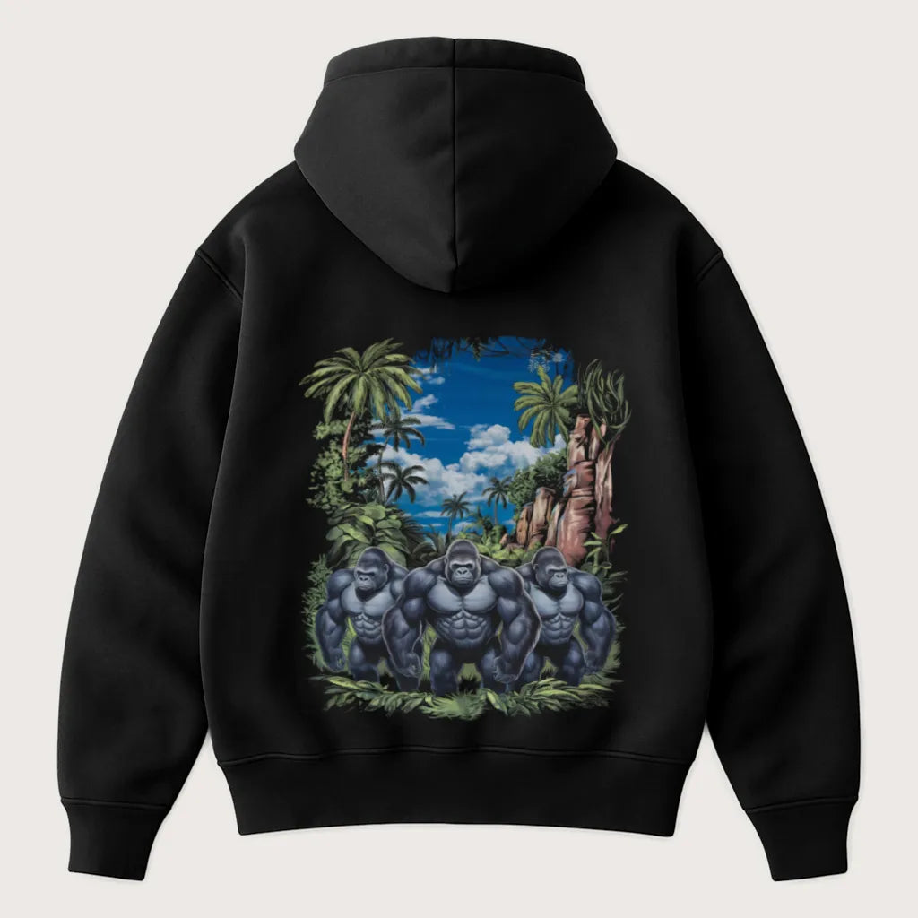 Welcome To The Jungle (Backprint) Oversized Hoodie Black – Steel Spirit