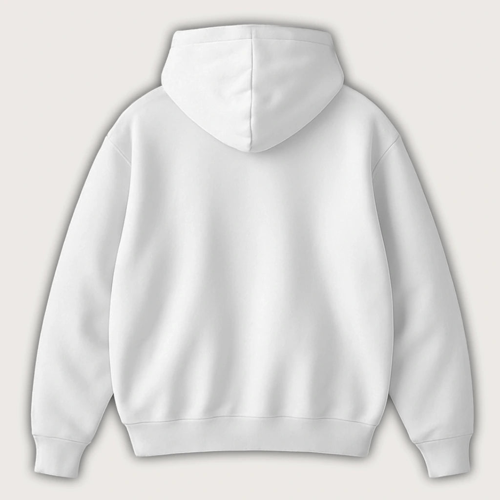 White Oversized Hoodie - Steel Spirit