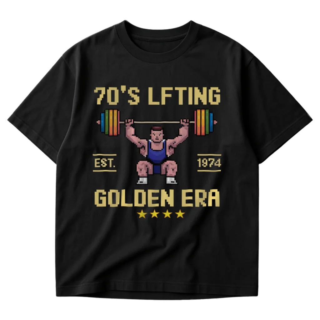 70s Lifting Golden Era Oversized T-Shirt Black – Steel Spirit