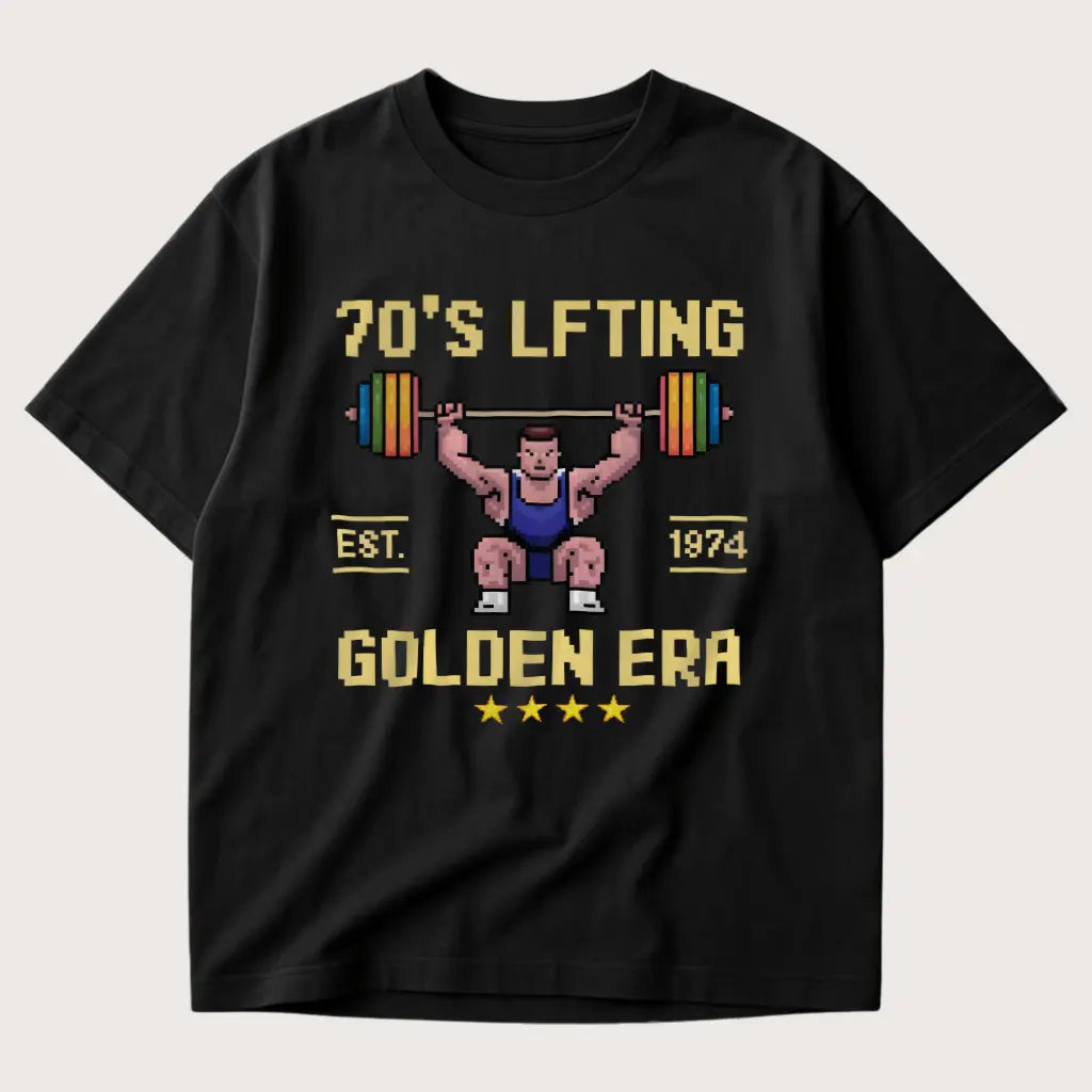 70s Lifting Golden Era Oversized T-Shirt Black – Steel Spirit
