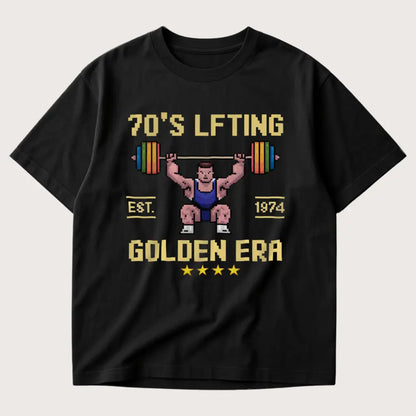 70s Lifting Golden Era Oversized T-Shirt Black – Steel Spirit