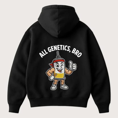 All Genetics, Bro (Backprint) Oversized Hoodie Black - Steel Spirit 