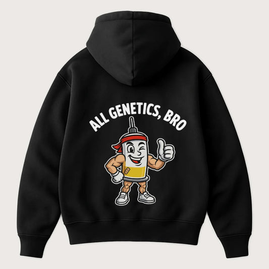 All Genetics, Bro (Backprint) Oversized Hoodie Black - Steel Spirit 