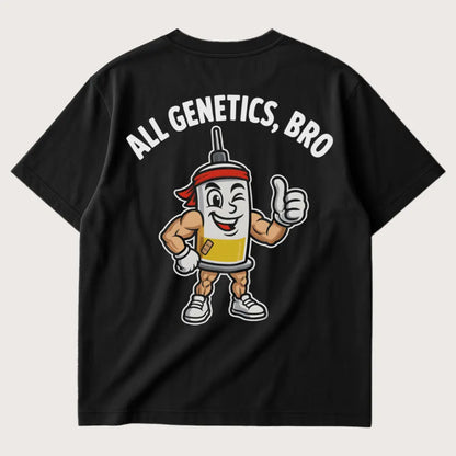 All Genetics, Bro (Backprint) Oversized T-Shirt Black - Steel Spirit