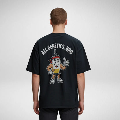 All Genetics, Bro (Backprint) Oversized T-Shirt Black - Steel Spirit