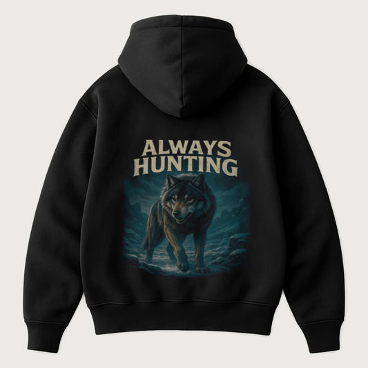 Always Hunting (Backprint) Oversized Hoodie Black - Steel Spirit