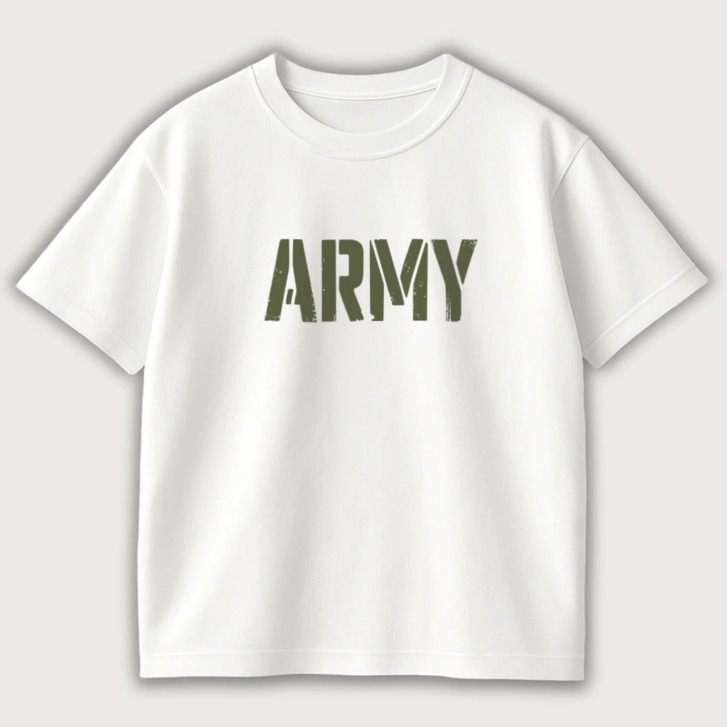 Army Oversized T-Shirt White - Steel Spirit