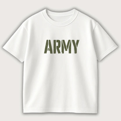 Army Oversized T-Shirt White - Steel Spirit