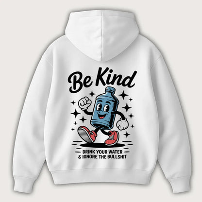 Be Kind (Backprint) Oversized Hoodie White - Steel Spirit