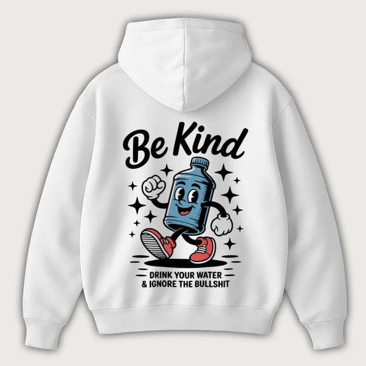 Be Kind (Backprint) Oversized Hoodie White - Steel Spirit
