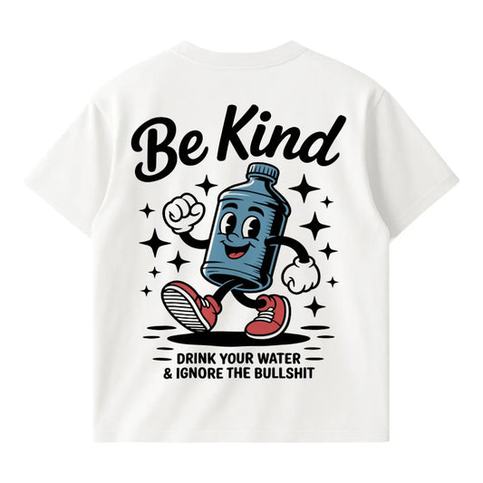 Be Kind (Backprint) Oversized T-Shirt White - Steel Spirit