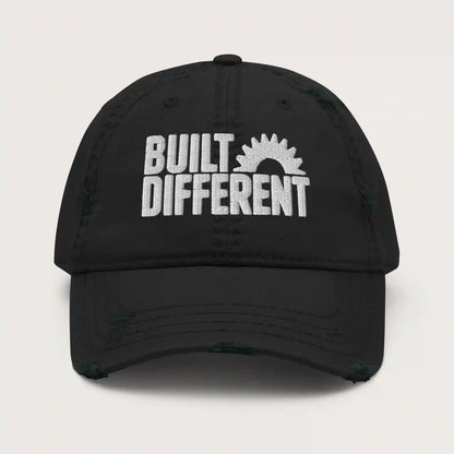 Built Different - Distressed Cap Black Front - Steel Spirit 