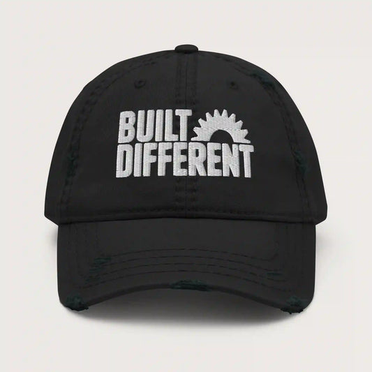 Built Different - Distressed Cap Black Front - Steel Spirit 