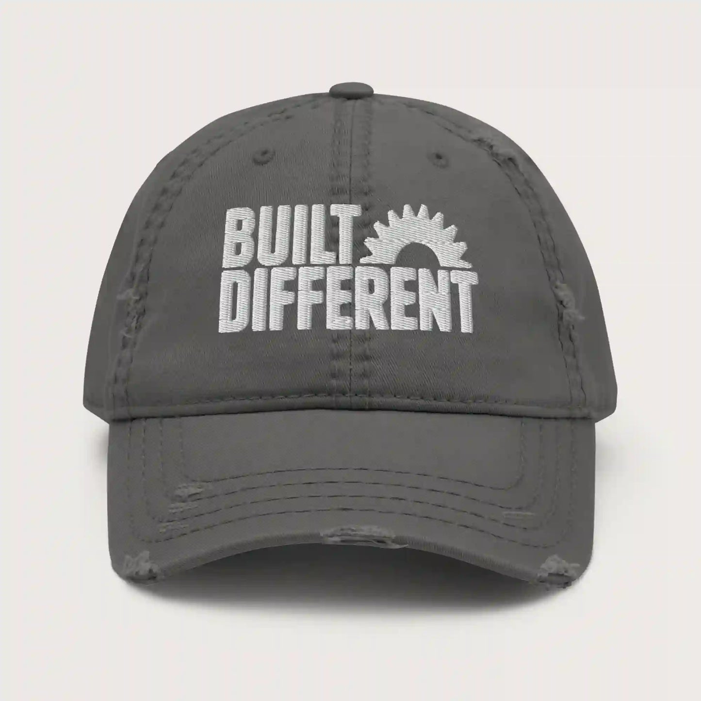Built Different - Distressed Cap Grey Front - Steel Spirit 