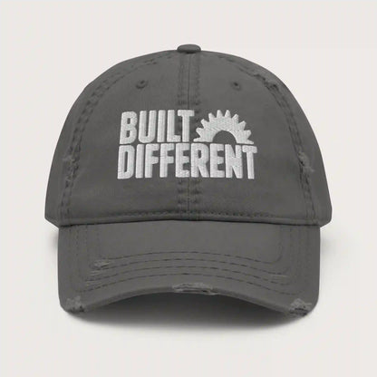 Built Different - Distressed Cap Grey Front - Steel Spirit 