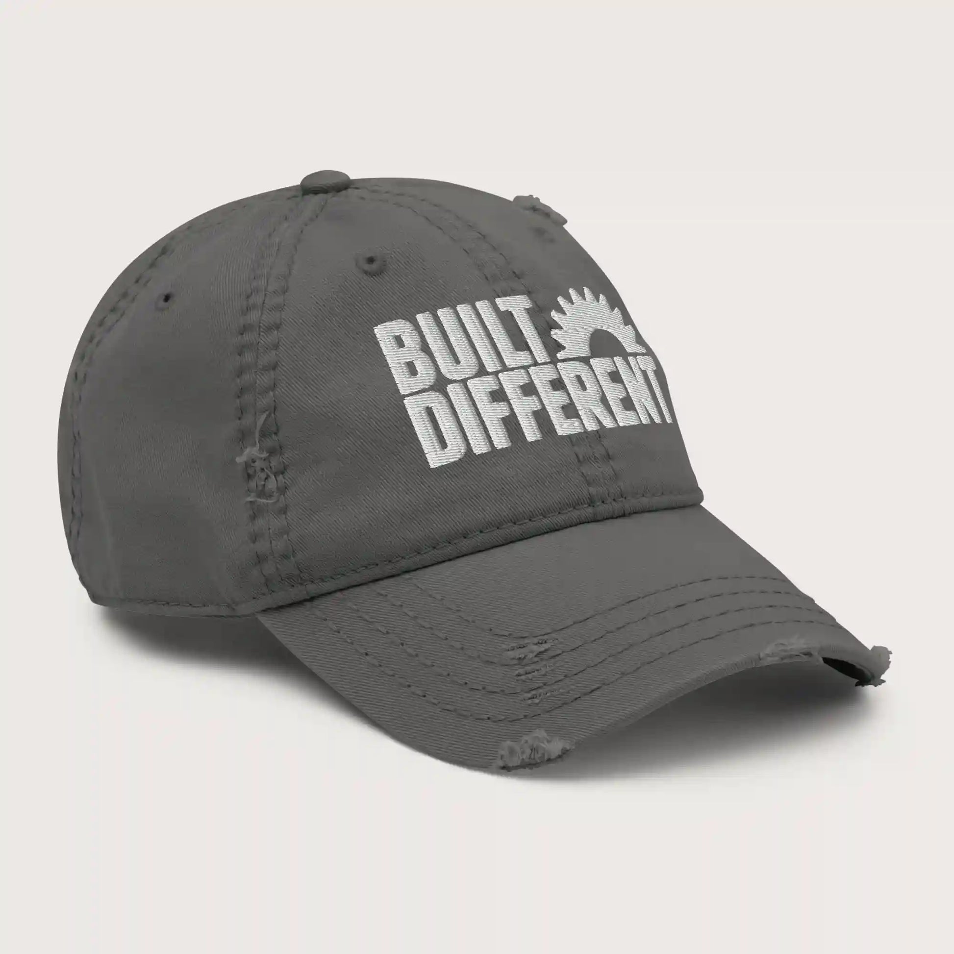 Built Different - Distressed Cap Grey Side - Steel Spirit 