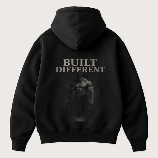 Built Different (Backprint) Oversized Hoodie Black - Steel Spirit
