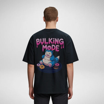Bulking Mode (Backprint) Oversized T-Shirt Black - Steel Spirit 
