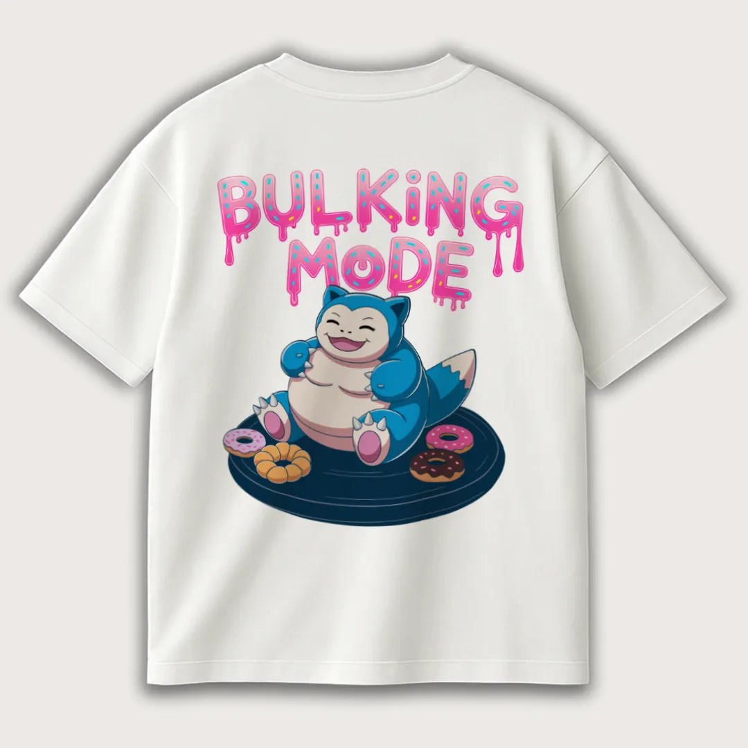 Bulking Mode (Backprint) Oversized T-Shirt White – Steel Spirit