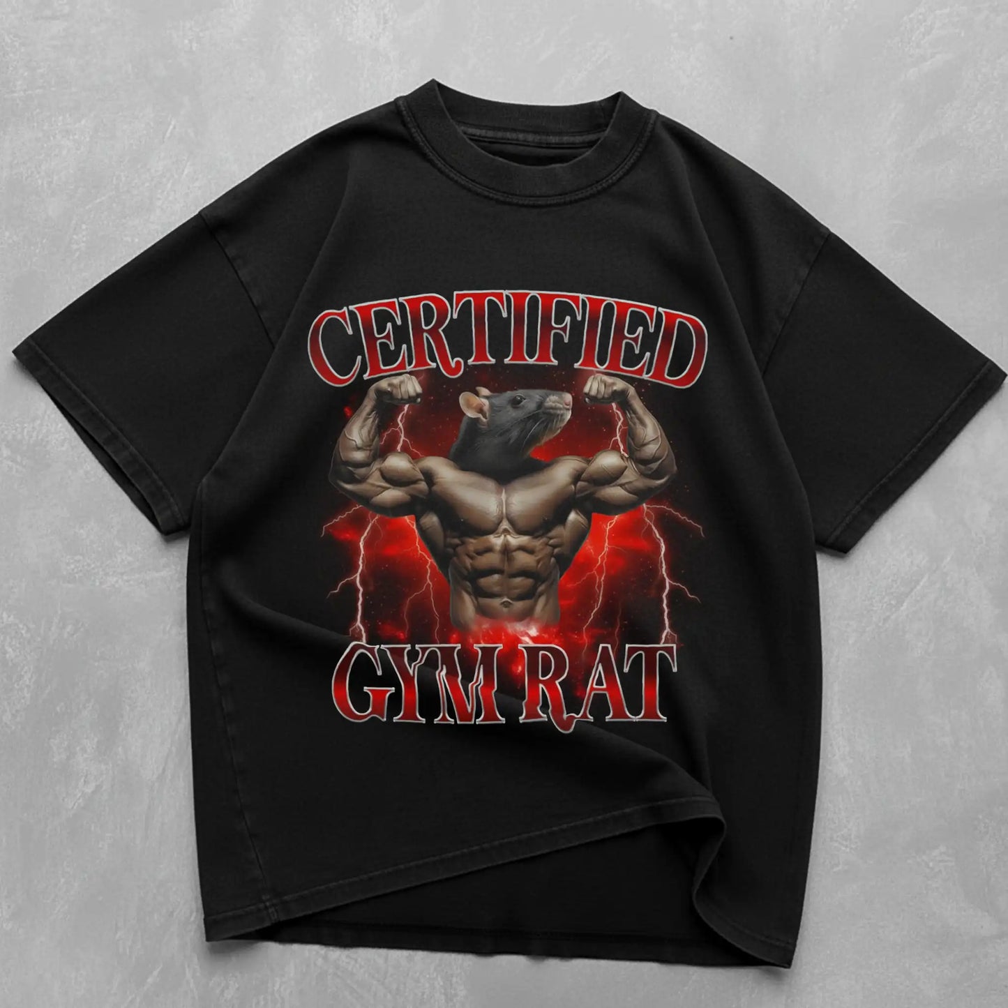 Certified Gymrat Oversized T-Shirt ll Black - Steel Spirit