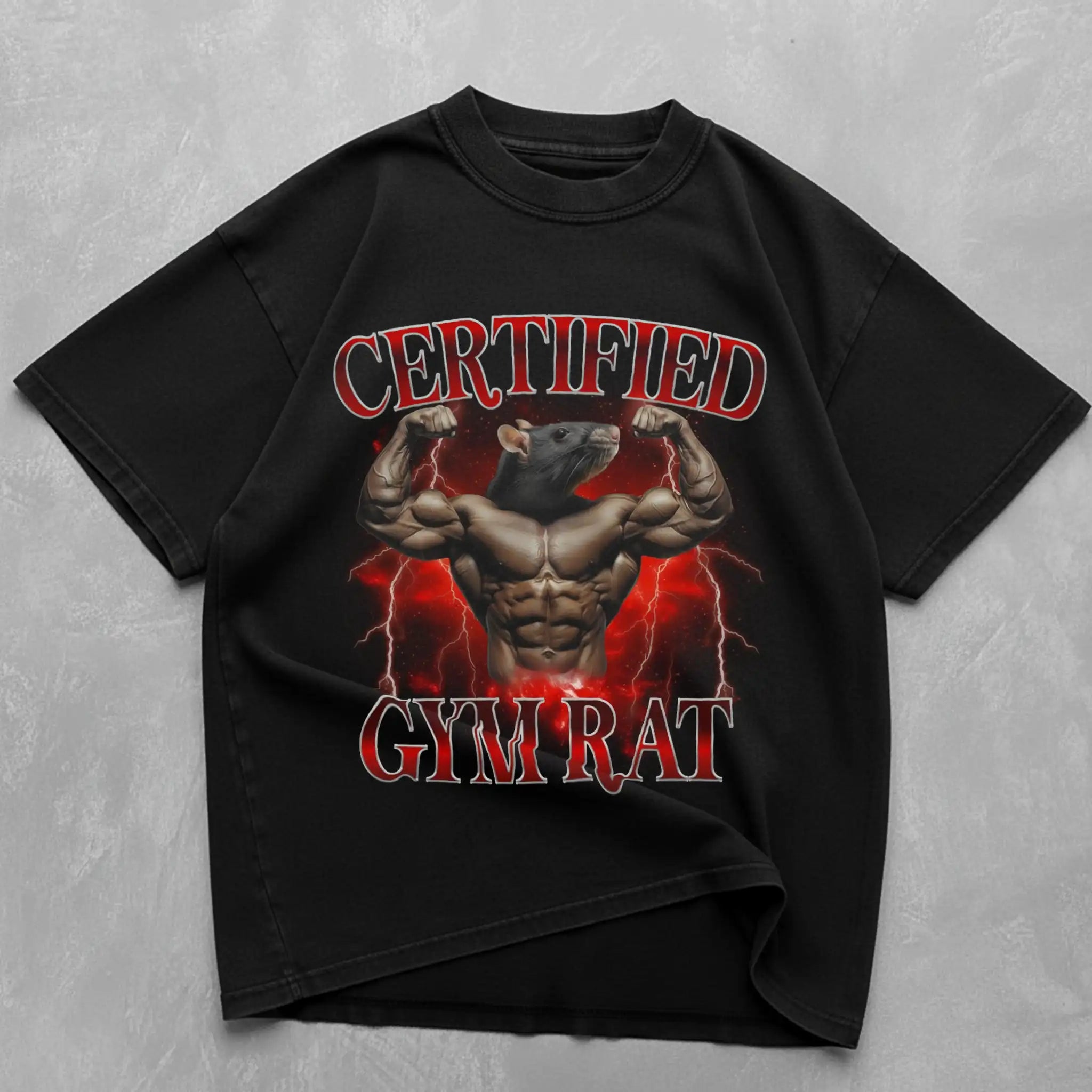 Certified Gymrat Oversized T-Shirt ll Black - Steel Spirit