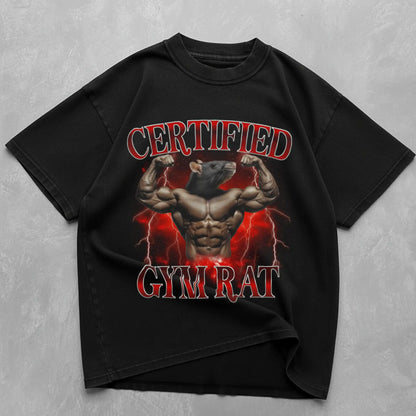 Certified Gymrat Oversized T-Shirt ll Black - Steel Spirit