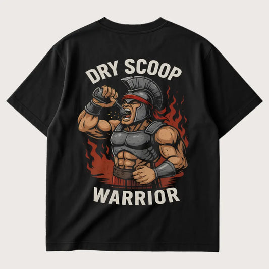 Dry Scoop Warrior (Backprint) Oversized T-Shirt Black - Steel Spirit