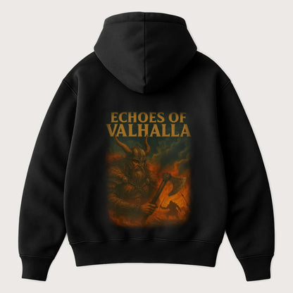 Echoes Of Valhalla Oversized Vintage Hoodie - Steel Spirit