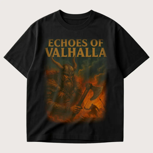 Echoes Of Valhalla Oversized Vintage T-Shirt - Steel Spirit 