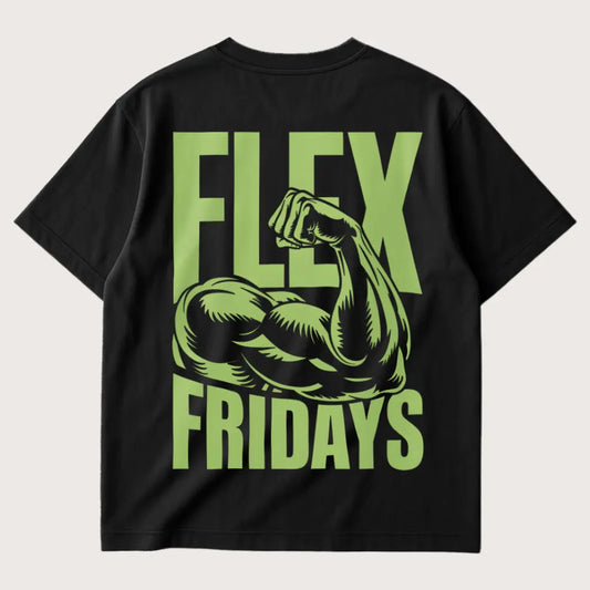 Flex Fridays (Backprint) Oversized T-Shirt Black - Steel Spirit 