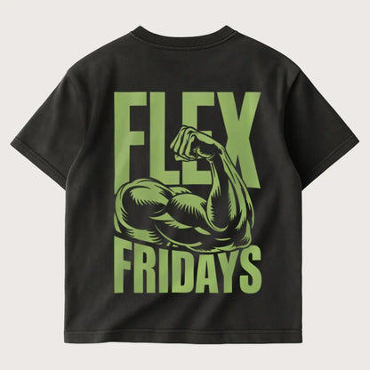Flex Fridays (Backprint) Oversized T-Shirt Washed Black – Steel Spirit