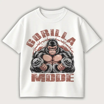 Gorilla Mode Oversized T-Shirt White – Steel Spirit