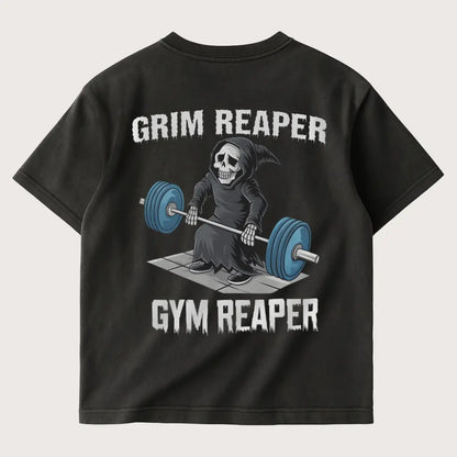 Grim Reaper (Backprint) Oversized T-Shirt Washed Black – Steel Spirit