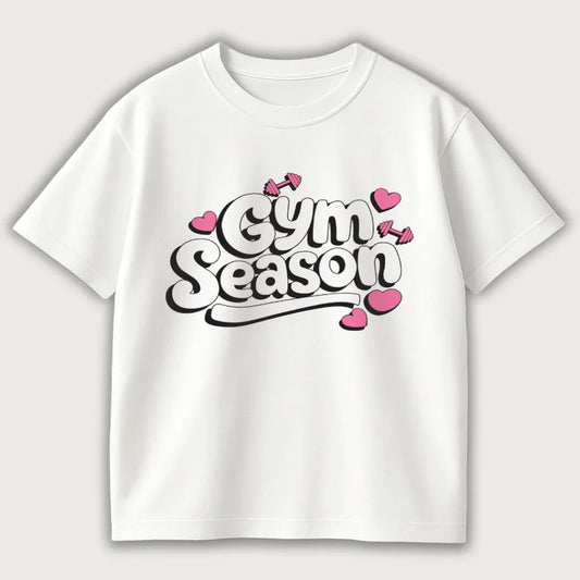 Gym Season Oversized T-Shirt White - Steel Spirit