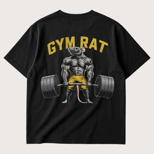 Gymrat (Backprint) Oversized T-Shirt Black - Steel Spirit
