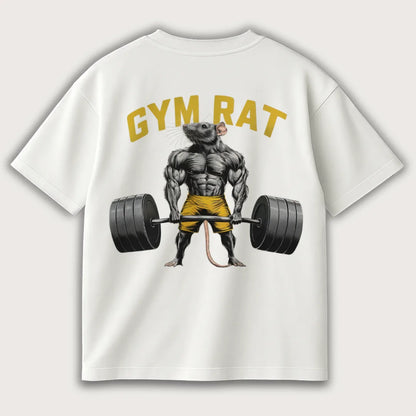 Gymrat (Backprint) Oversized T-Shirt White - Steel Spirit