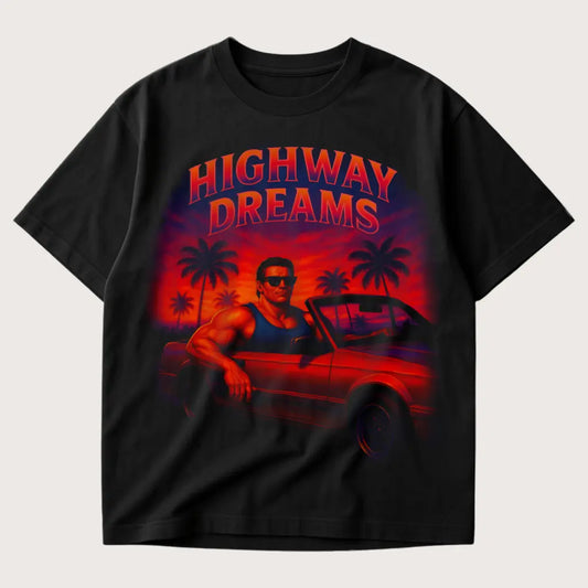 Highway Dream Oversized T-Shirt Black - Steel Spirit 