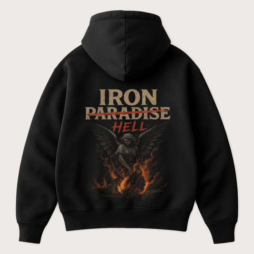 Iron Hell Oversized Hoodie Black - Steel Spirit
