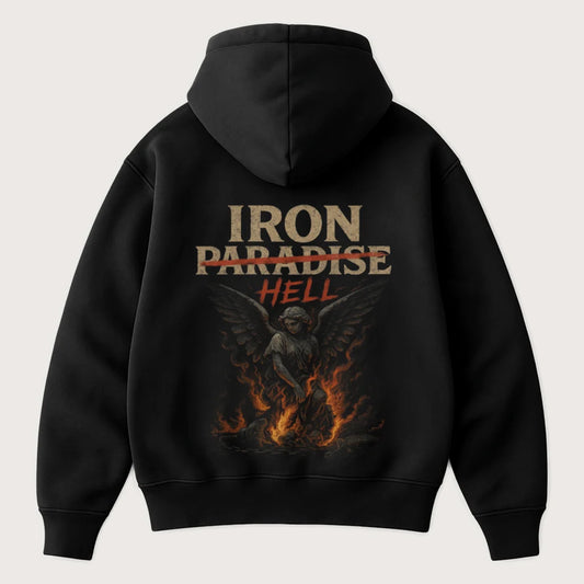 Iron Hell Oversized Hoodie Black - Steel Spirit