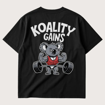 Koality Gains (Backprint) Oversized T-Shirt Black – Steel Spirit
