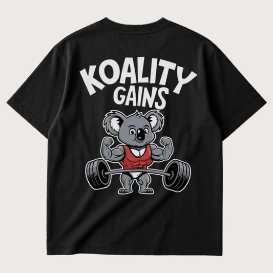 Koality Gains (Backprint) Oversized T-Shirt Black – Steel Spirit