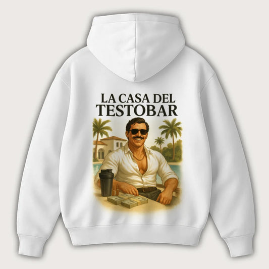 La Casa Del Testobar (Backprint) Oversized Hoodie White - Steel Spirit 