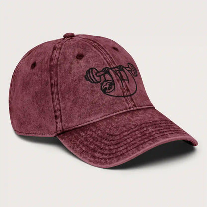 Lazy Gains (Embroidery) Vintage Cord Cap Washed Bordeaux Side – Steel Spirit
