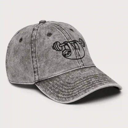 Lazy Gains (Embroidery) Vintage Cord Cap Washed Grey Side – Steel Spirit