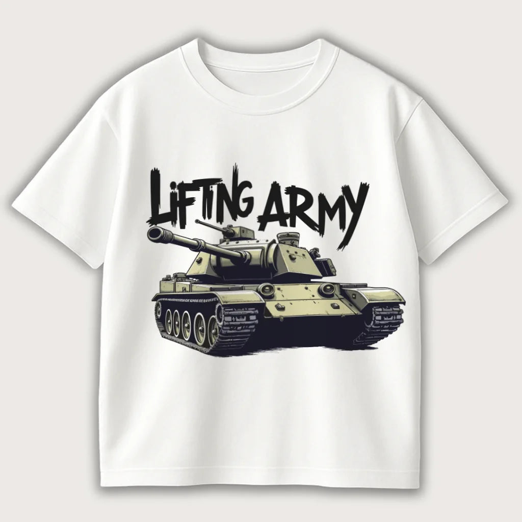 Lifting Army Oversized T-Shirt White – Steel Spirit