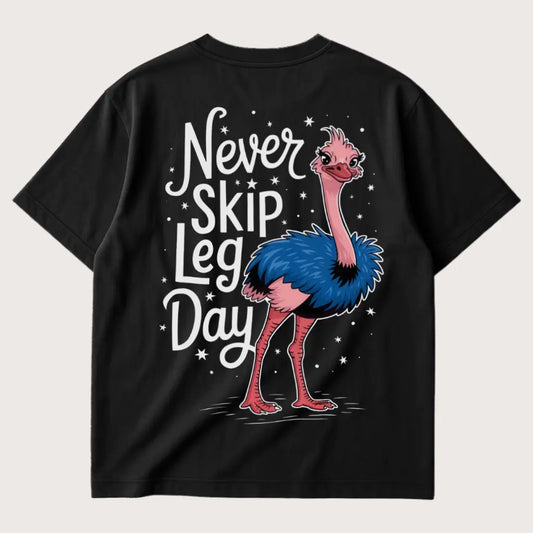 Never Skip Legday (Backprint) Oversized T-Shirt Black – Steel Spirit