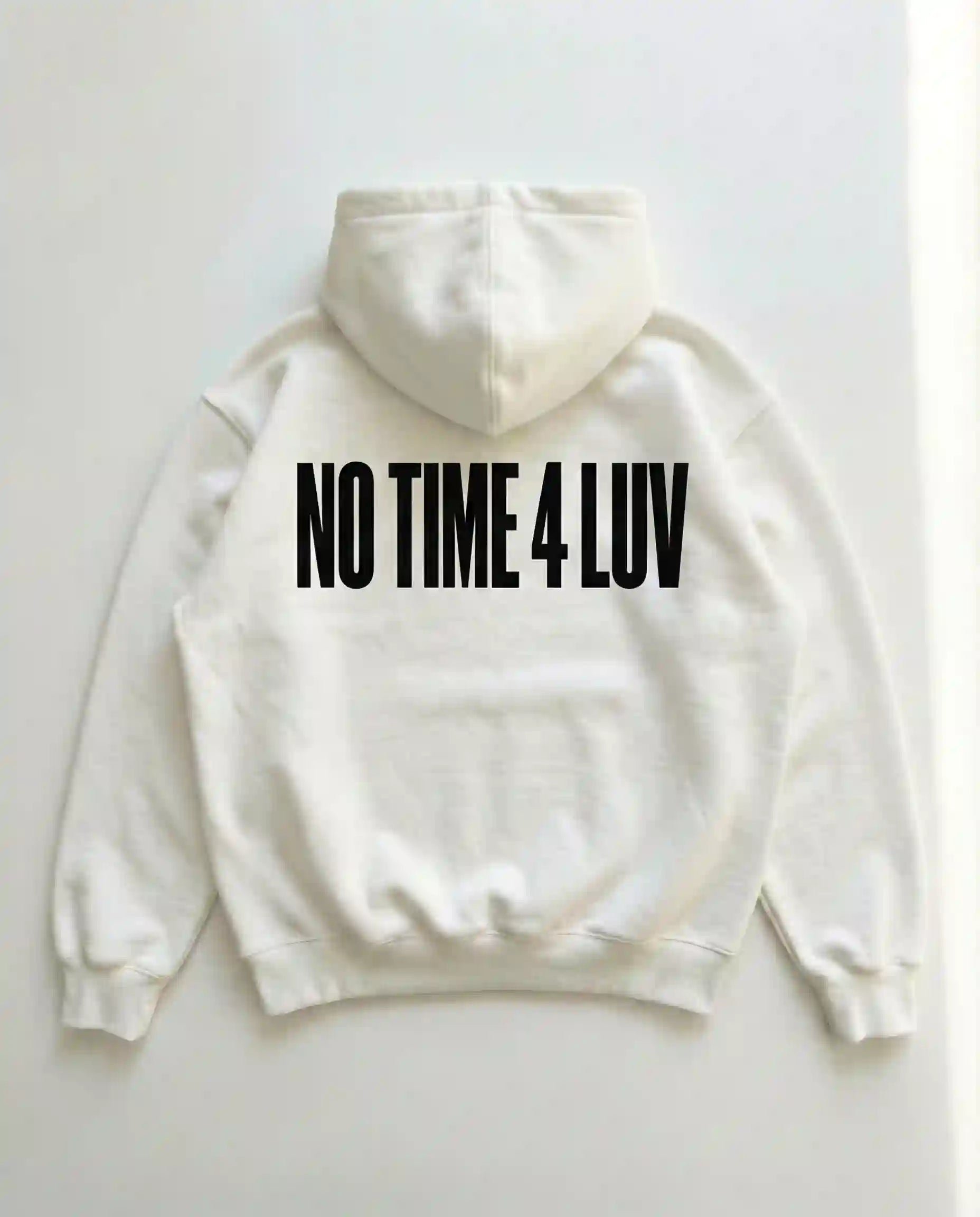 No Time 4 Luv Oversized Hoodie White - Steel Spirit