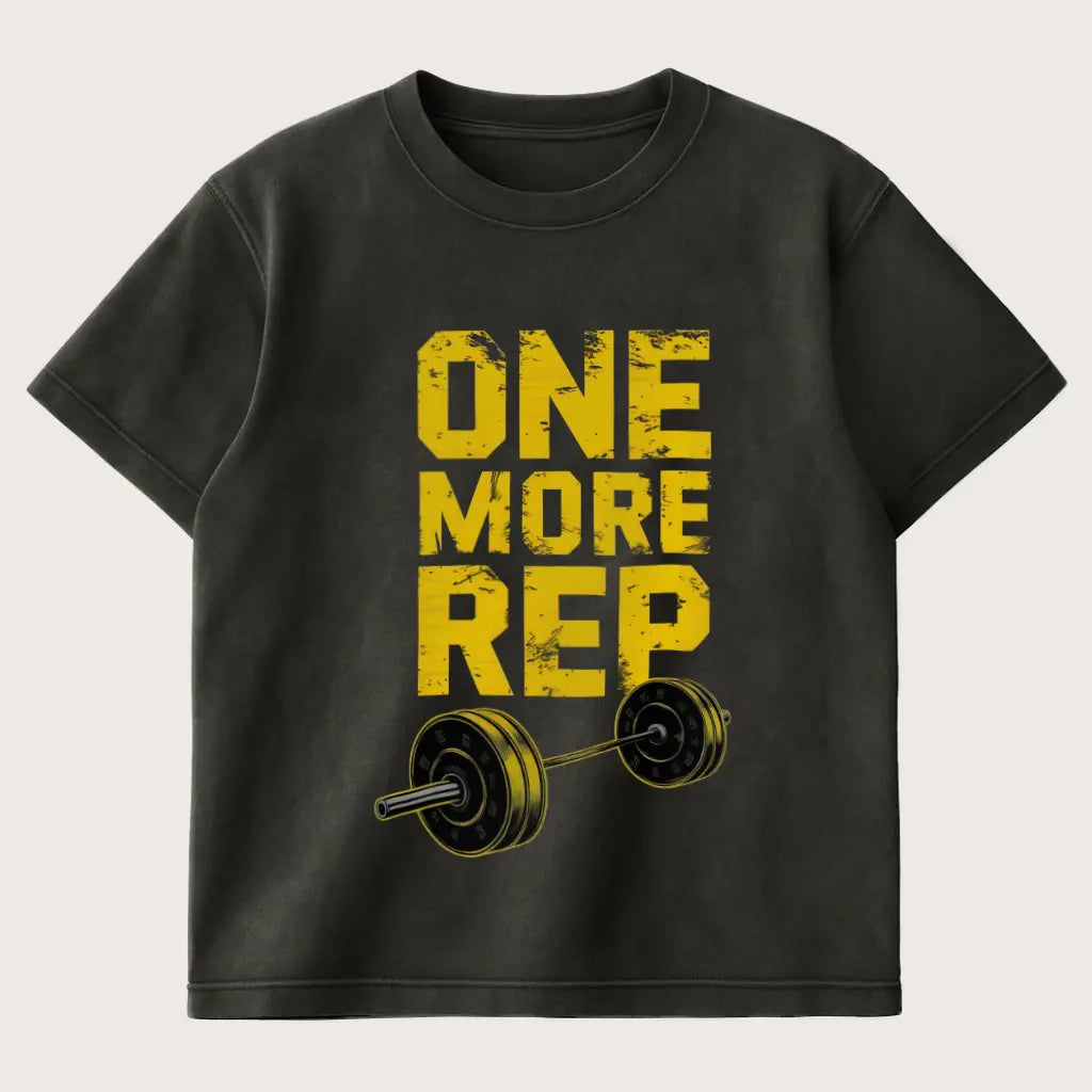 One More Rep Oversized T-Shirt Washed Black - Steel Spirit